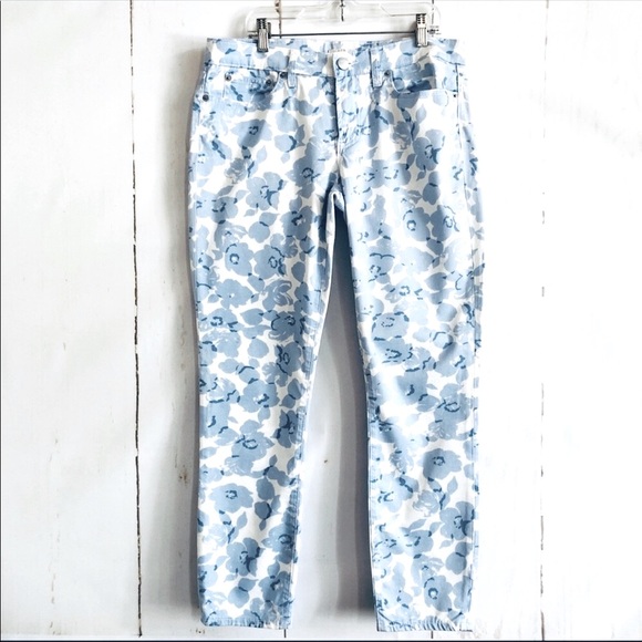 J. Crew Factory Denim - J.Crew Blue & White Floral Skinny Denim Jeans